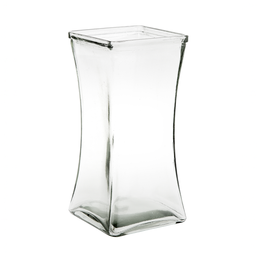 CURVED RECTANGLE GATHERING VASE - Clear