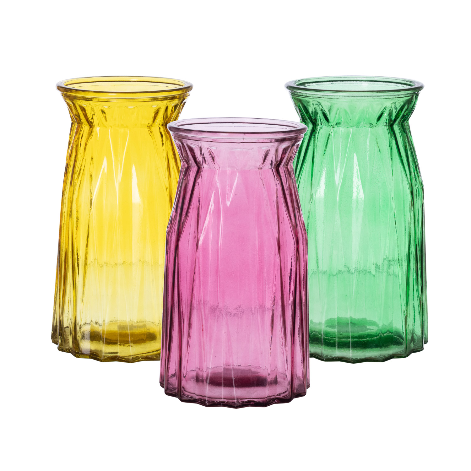 RIBBED GLASS HURRICANE VASE - Fall Assortment