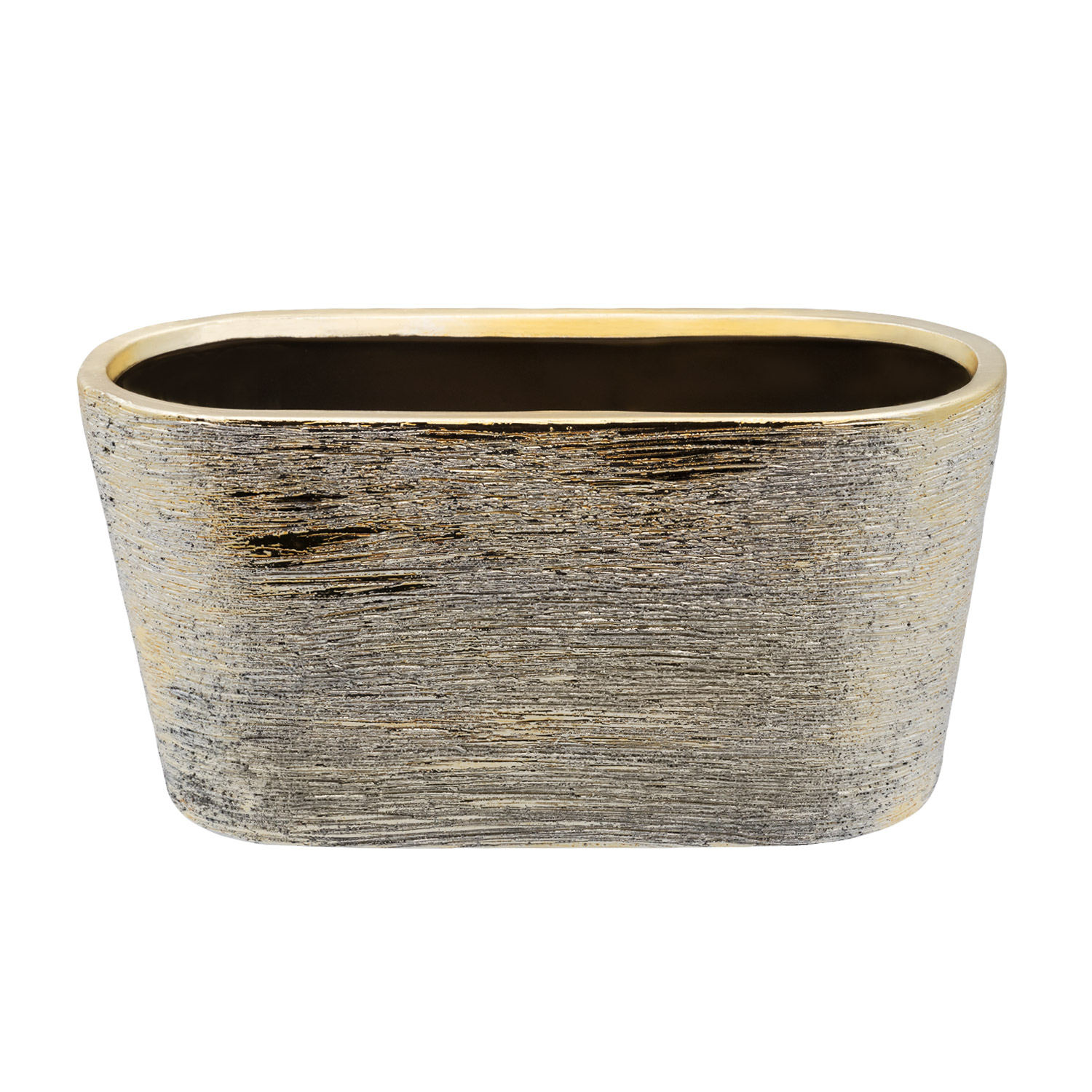 OVAL ETCH VASE - Gold