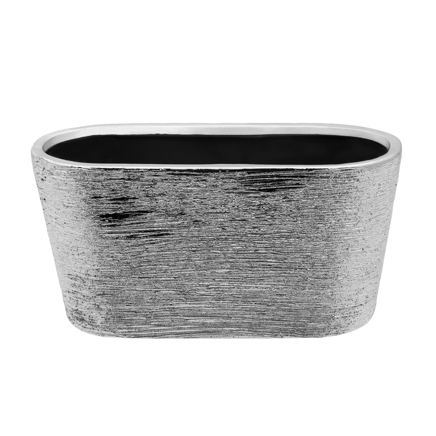 OVAL ETCH VASE - Silver