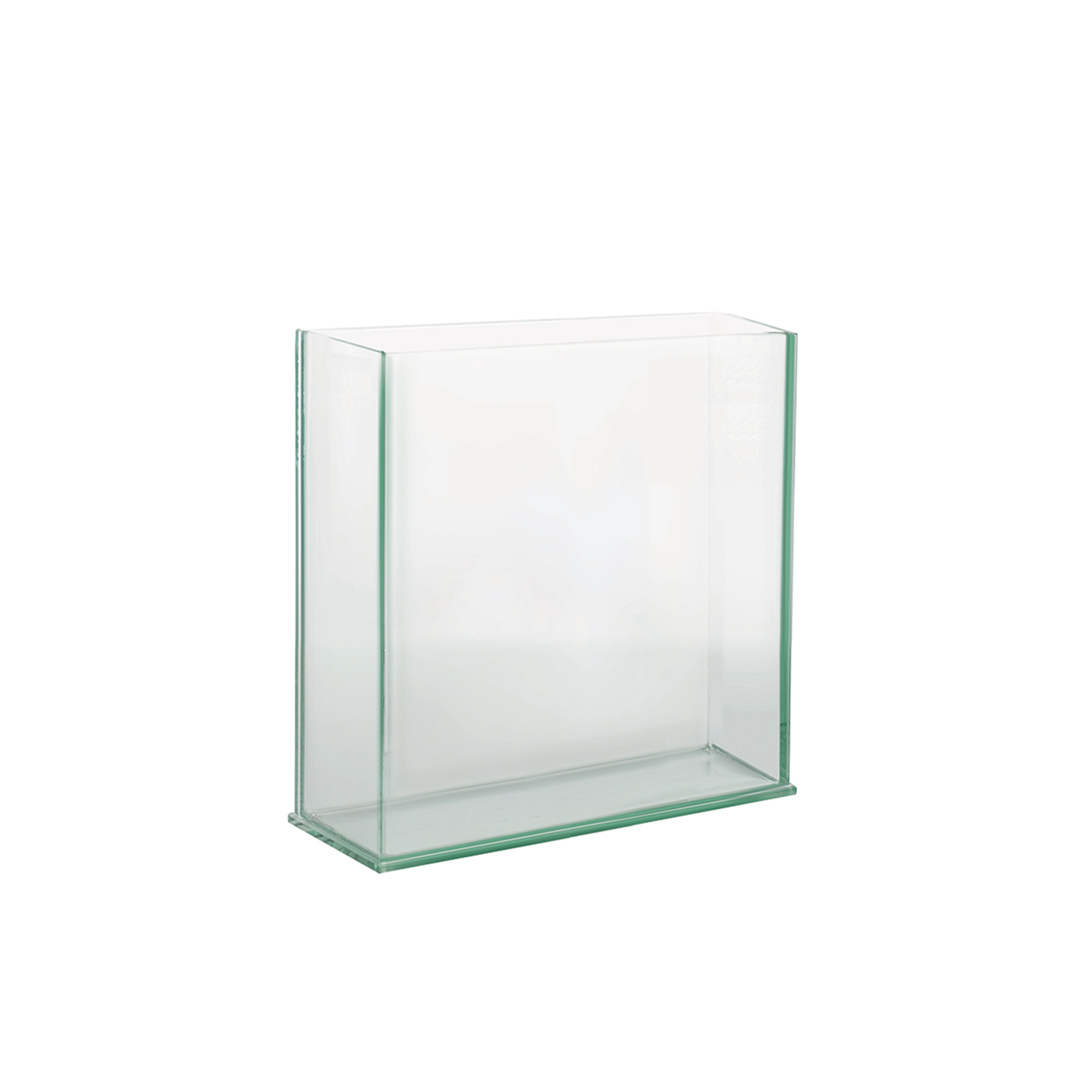 RECTANGLE PLATE GLASS VASE - 4" × 3" × 5" - 12-Piece per Pack