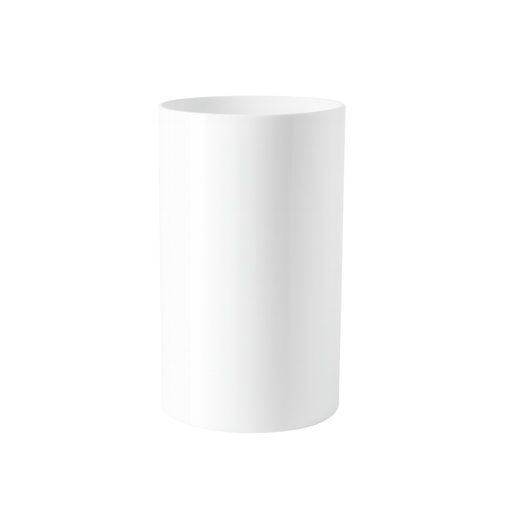 PLASTIC CYLINDER - 5" × 8" - White - 12-Piece per Pack