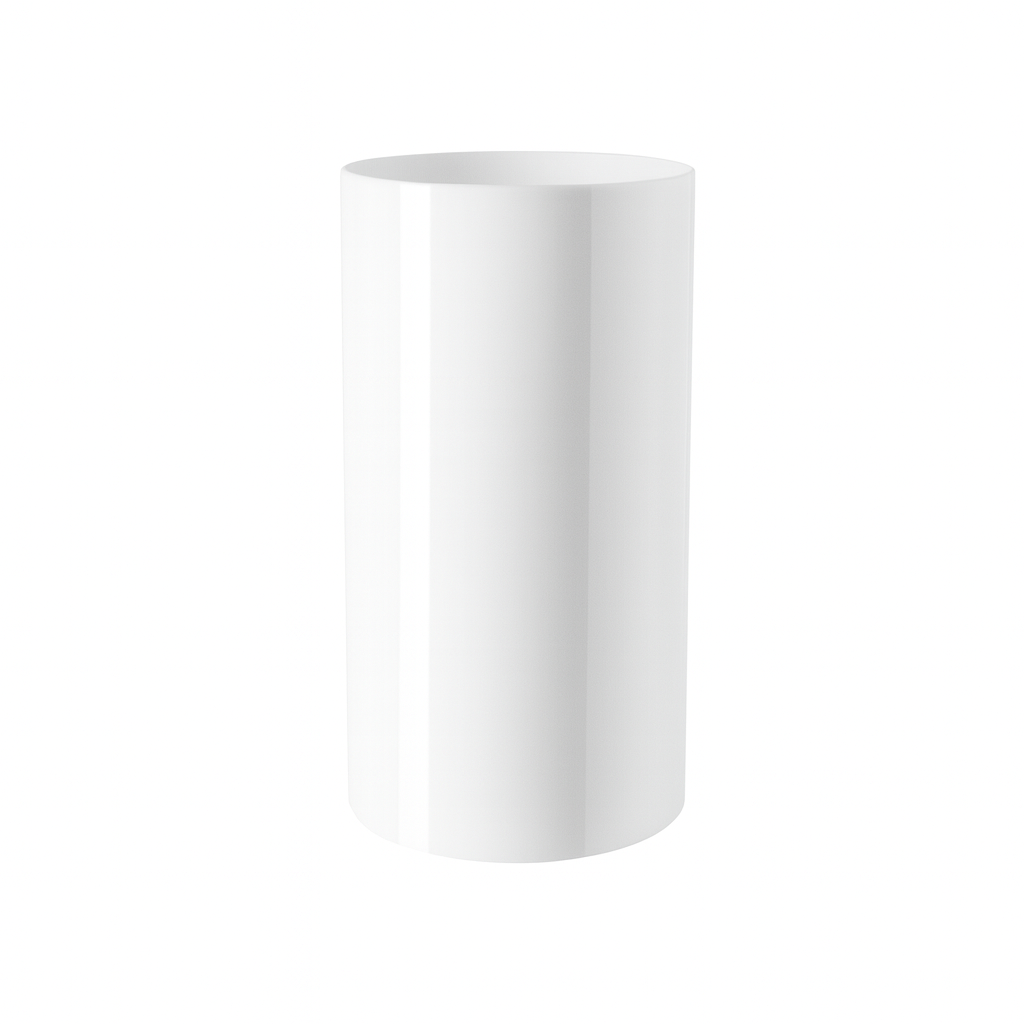 PLASTIC CYLINDER - 5" × 10" - White - 6-Piece per Pack