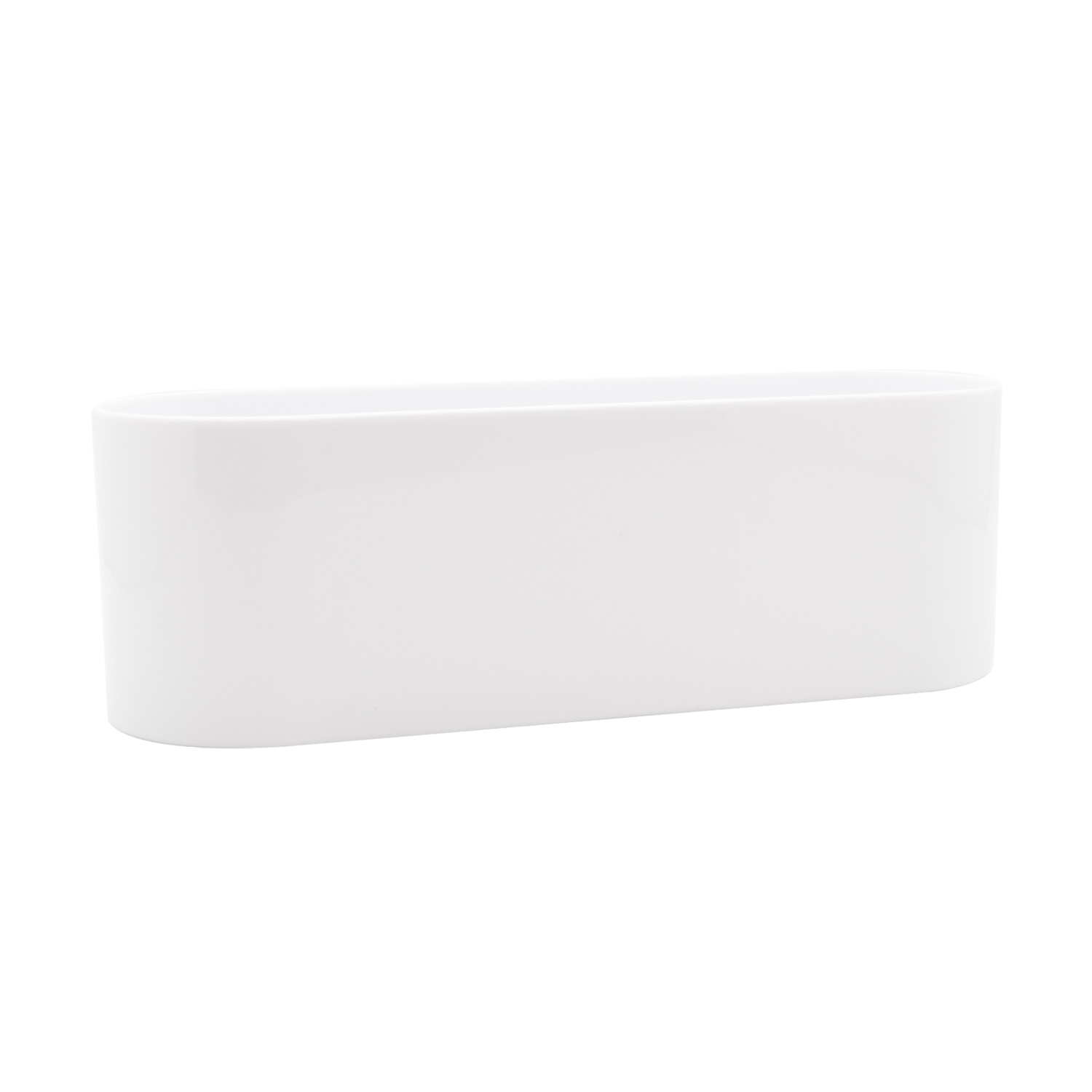 PLASTIC OVAL VASE - White