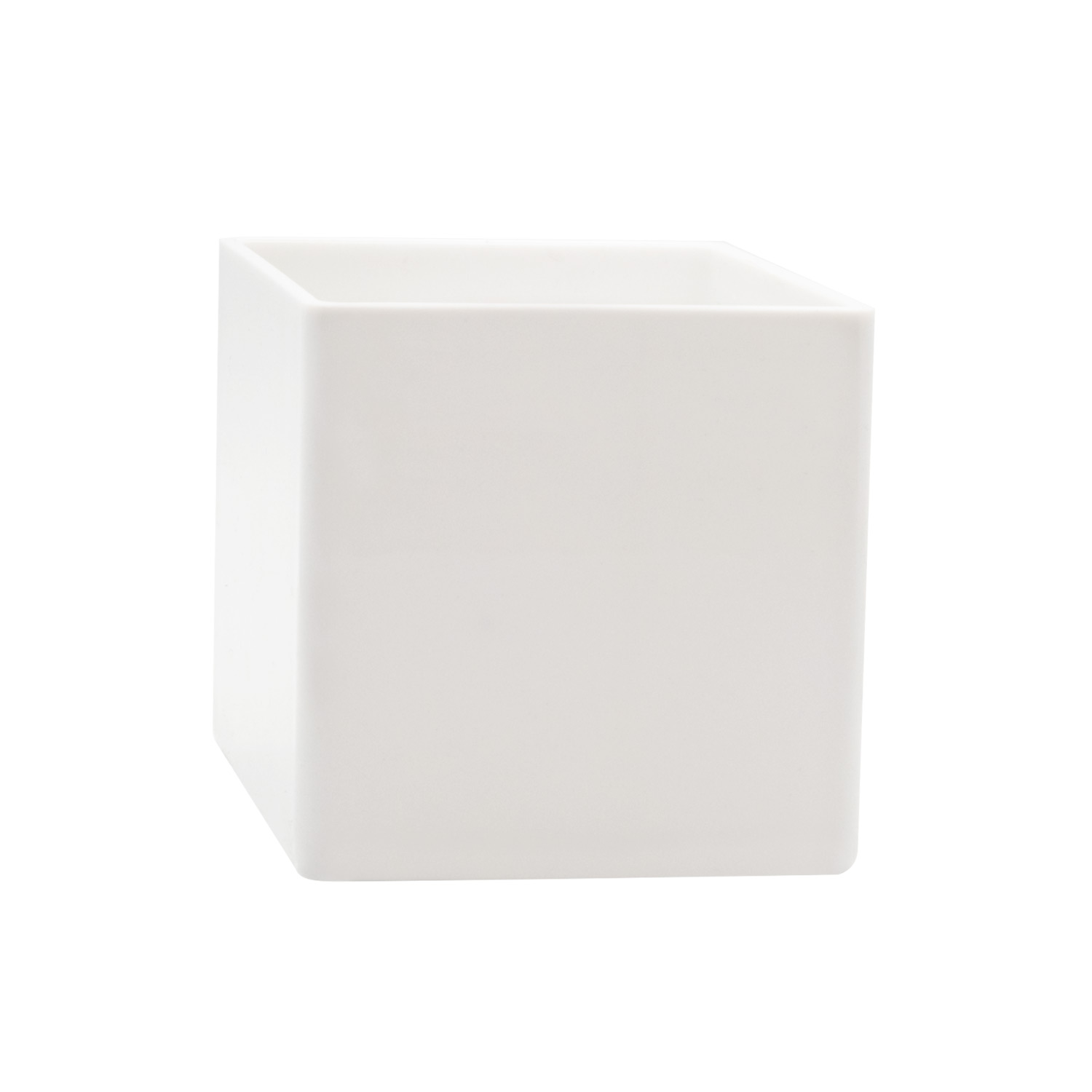 PLASTIC CUBE - 4" × 4" × 4" - White - 12-Piece per Pack