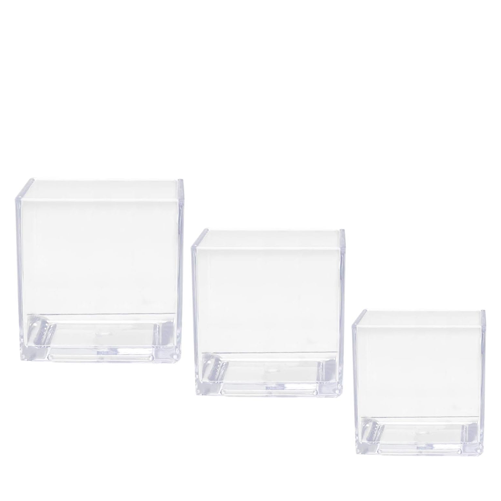 4", 5", 6" CLEAR PLASTIC CUBES, SET OF 3 | 3-Piece per Set