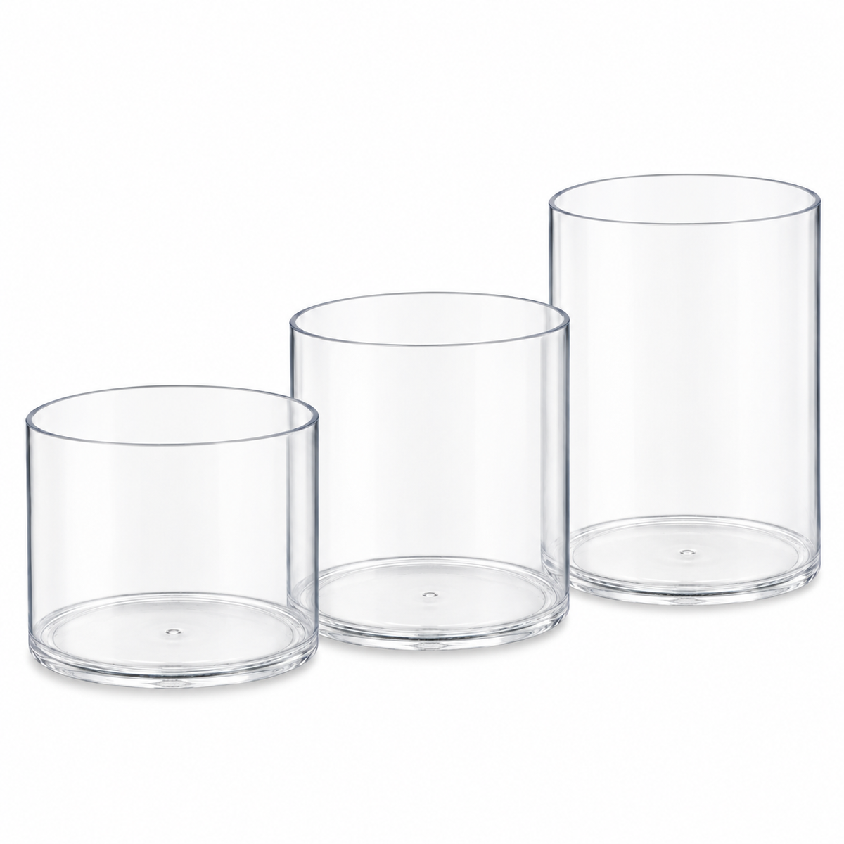4", 5", 6" PLASTIC CYLINDERS, SET OF 3 | 3-Piece per Set