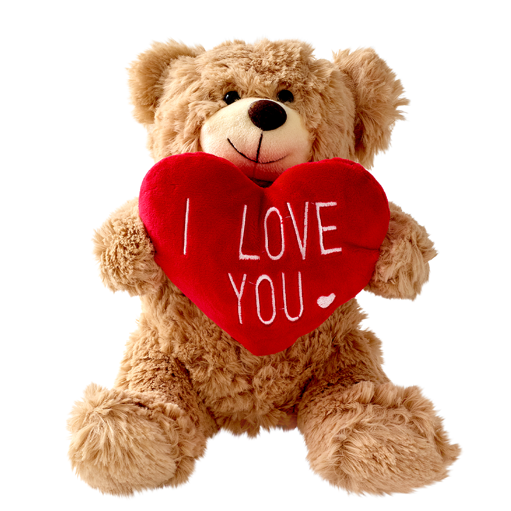 TEDDY BEAR WITH "I LOVE YOU" HEART - 6" - Brown