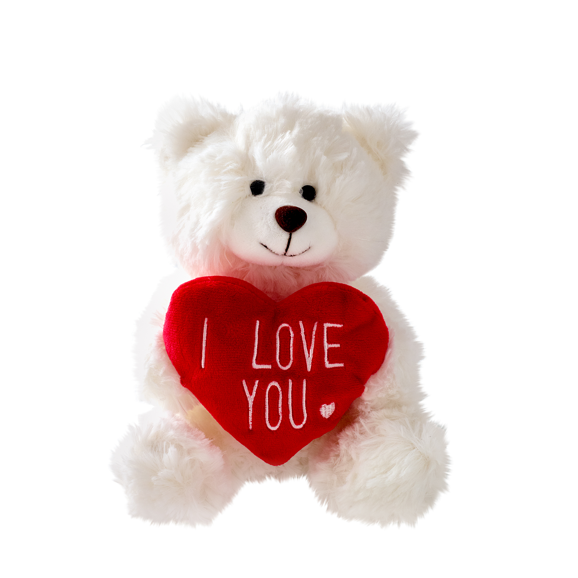 TEDDY BEAR WITH "I LOVE YOU" HEART - 8" - White