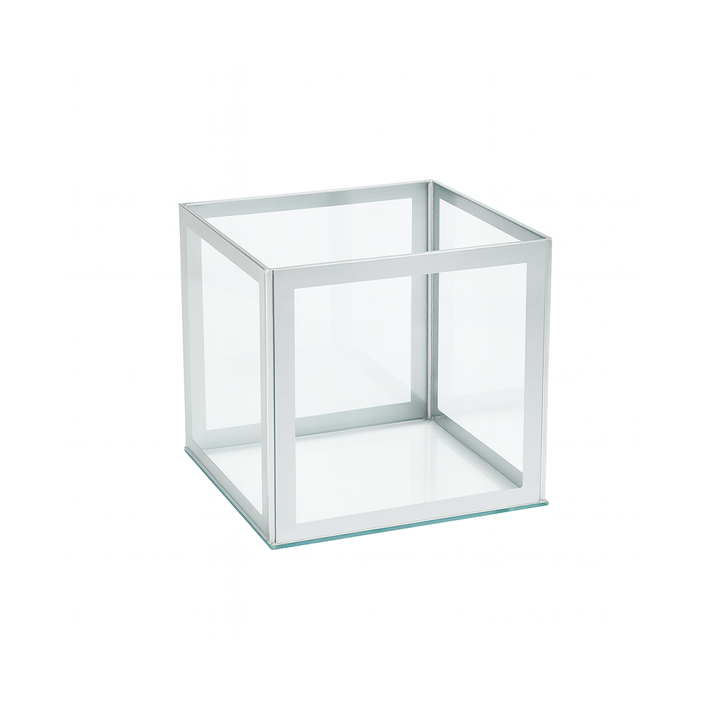 LINED MIRROR CUBE - 5" × 5" × 5"