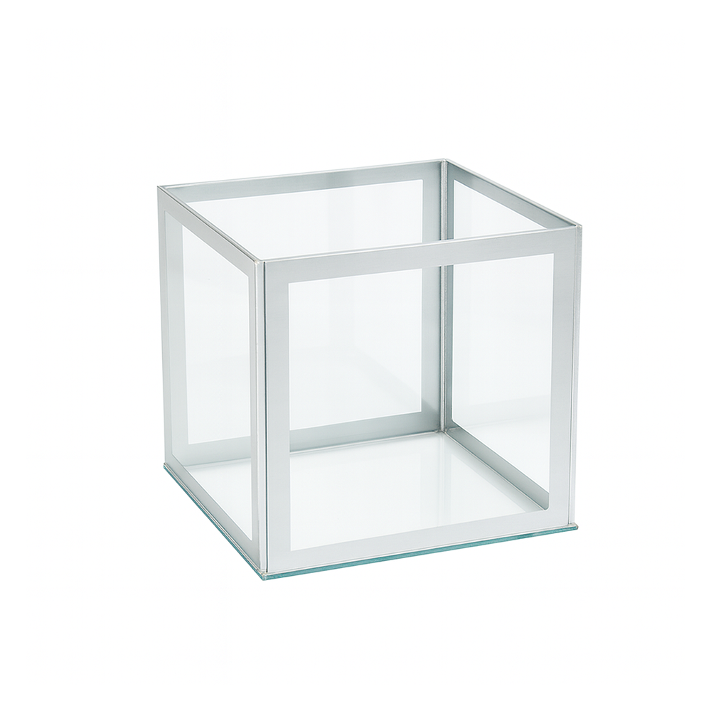 LINED MIRROR CUBE - 6" × 6" × 6"