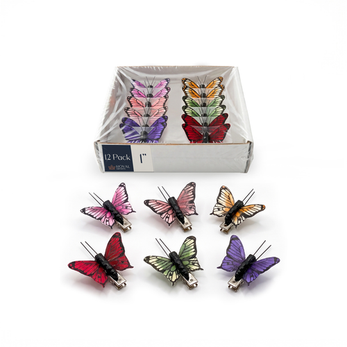 DECORATIVE BUTTERFLY CLIPS - 1" × 1" × 0.5"