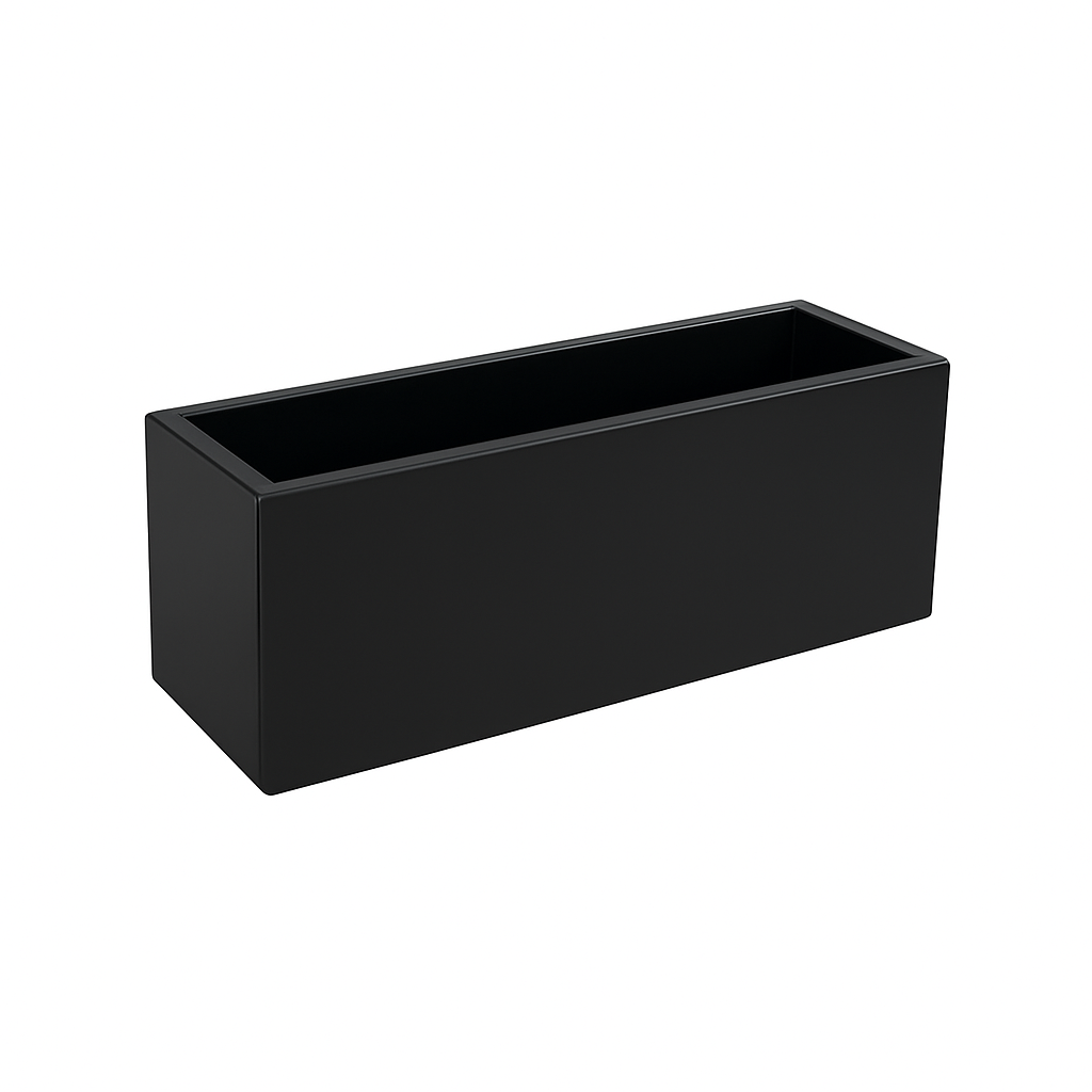 MIRROR RECTANGLE VASE - 12" × 4" × 4" - Black Mirror - 12-Piece per Pack