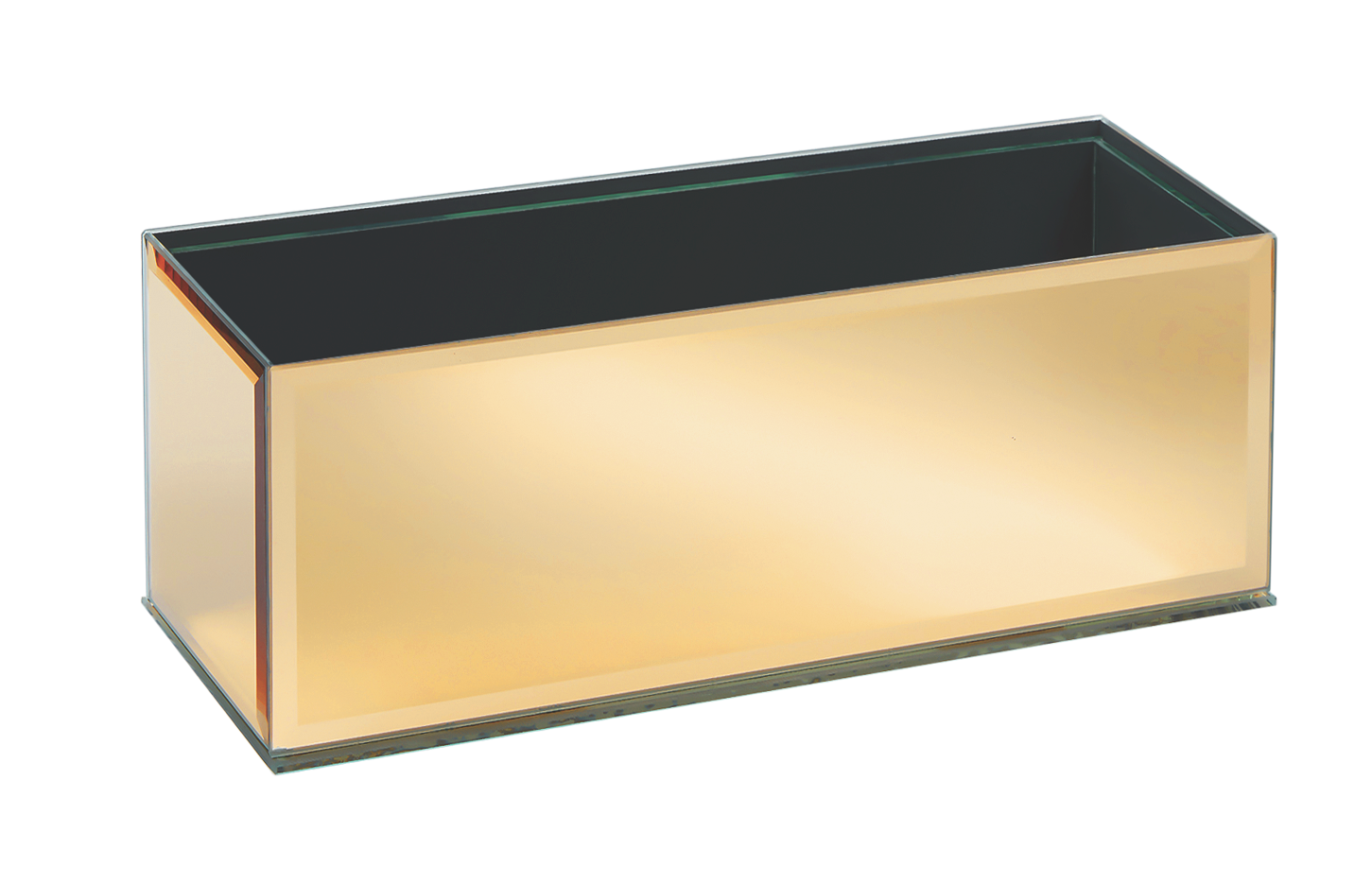 MIRROR RECTANGLE VASE - 12" × 4" × 4" - Gold Mirror - 12-Piece per Pack