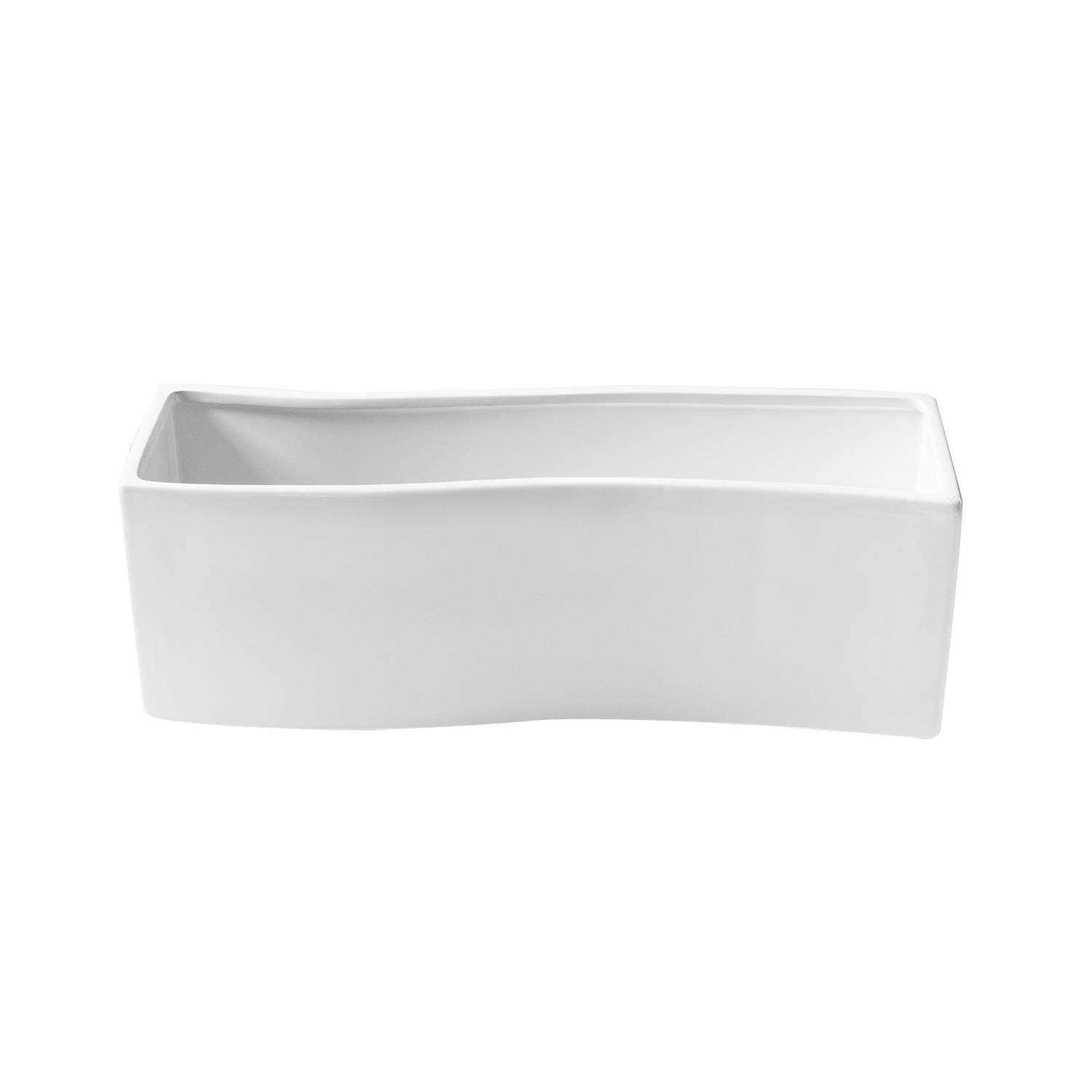 GLAZED WAVY CERAMIC POT - White