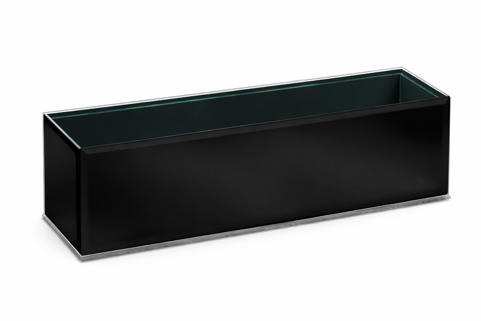 MIRROR RECTANGLE VASE - 18" × 4" × 4" - Black Mirror - 12-Piece per Pack
