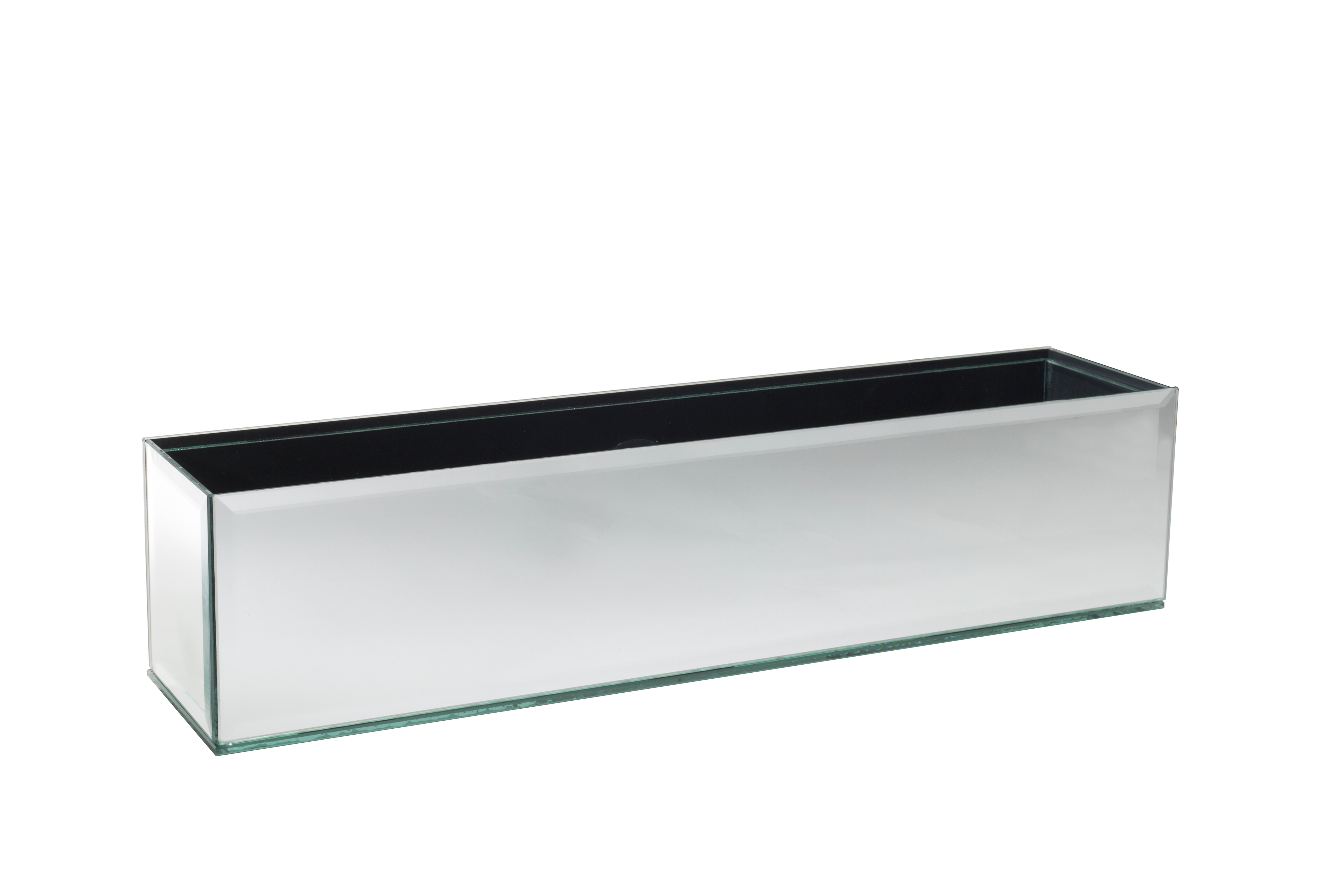 MIRROR RECTANGLE VASE - 18" × 4" × 4" - Silver Mirror - 12-Piece per Pack