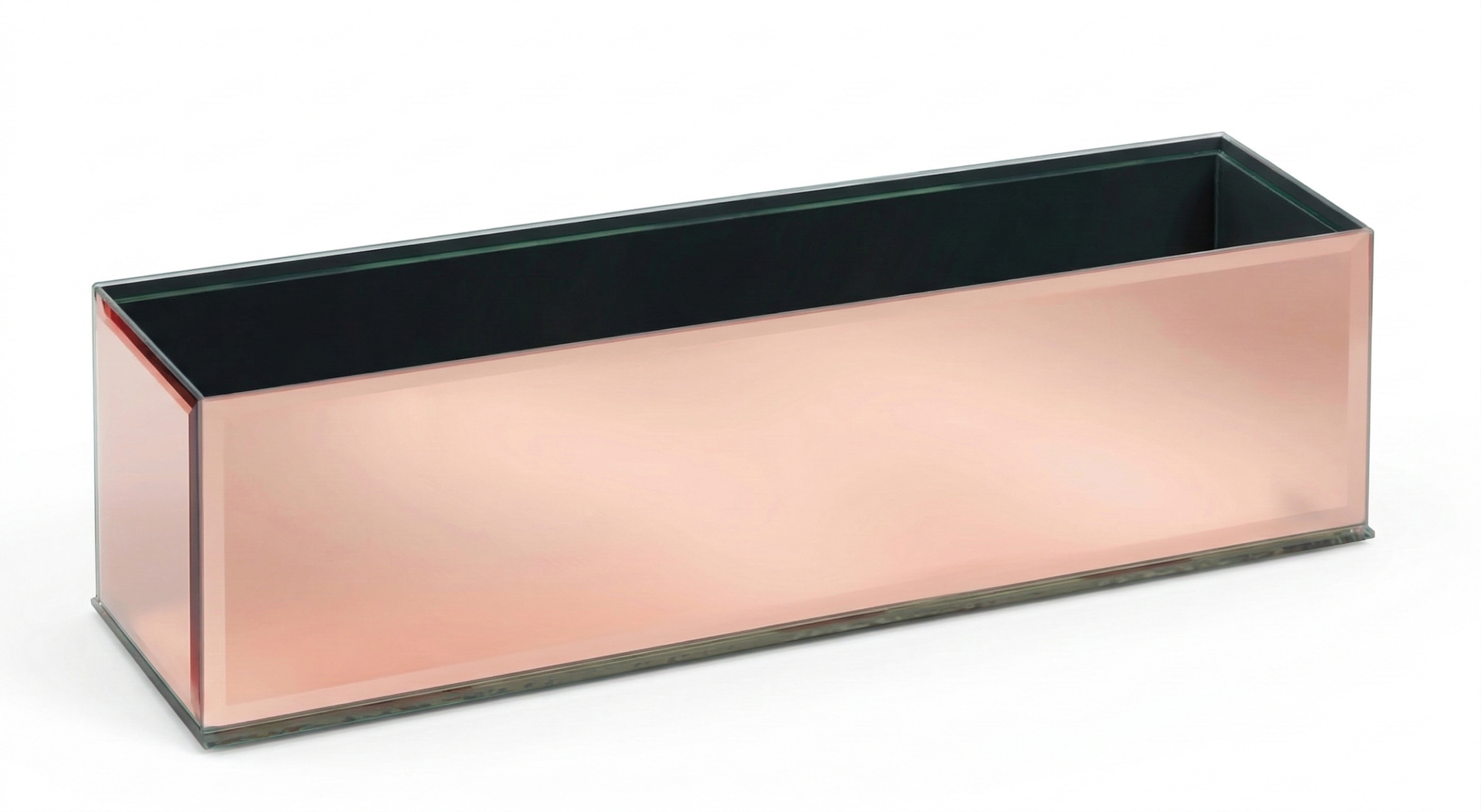 MIRROR RECTANGLE VASE - 18" × 4" × 4" - Rose Gold Mirror - 6-Piece per Pack