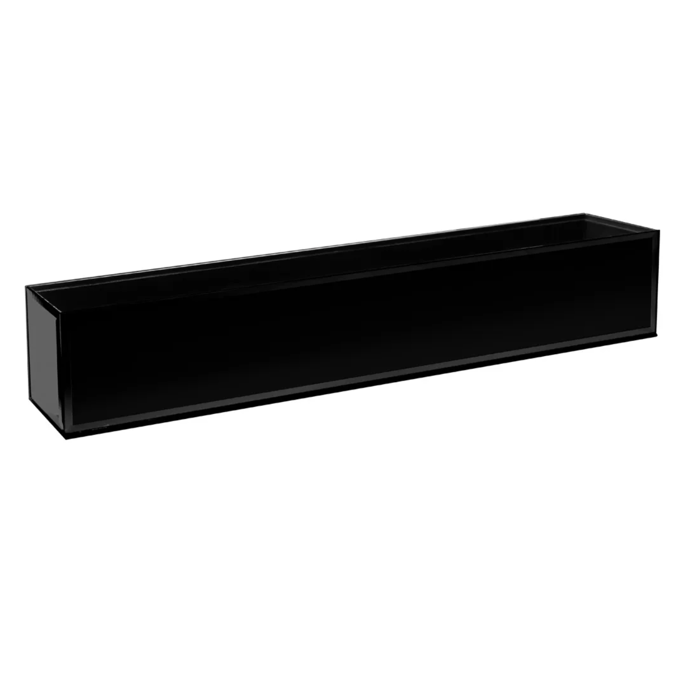 MIRROR RECTANGLE VASE - 24" × 4" × 4" - Black Mirror - 4-Piece per Pack