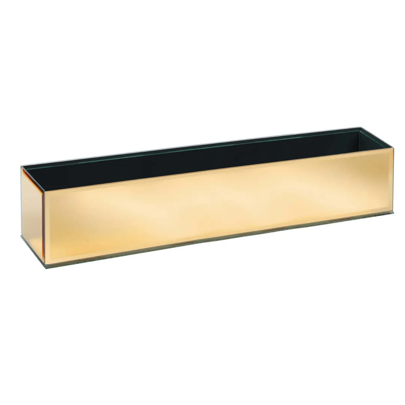 MIRROR RECTANGLE VASE - 24" × 4" × 4" - Gold Mirror - 4-Piece per Pack