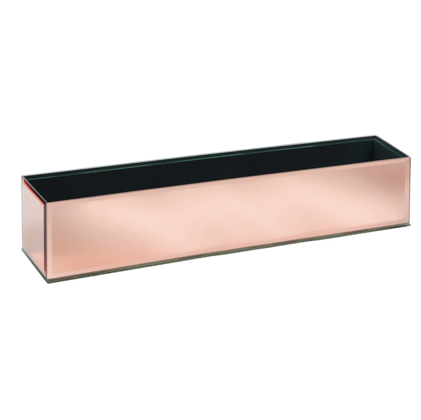 MIRROR RECTANGLE VASE - 24" × 4" × 4" - Rose Gold Mirror - 4-Piece per Pack