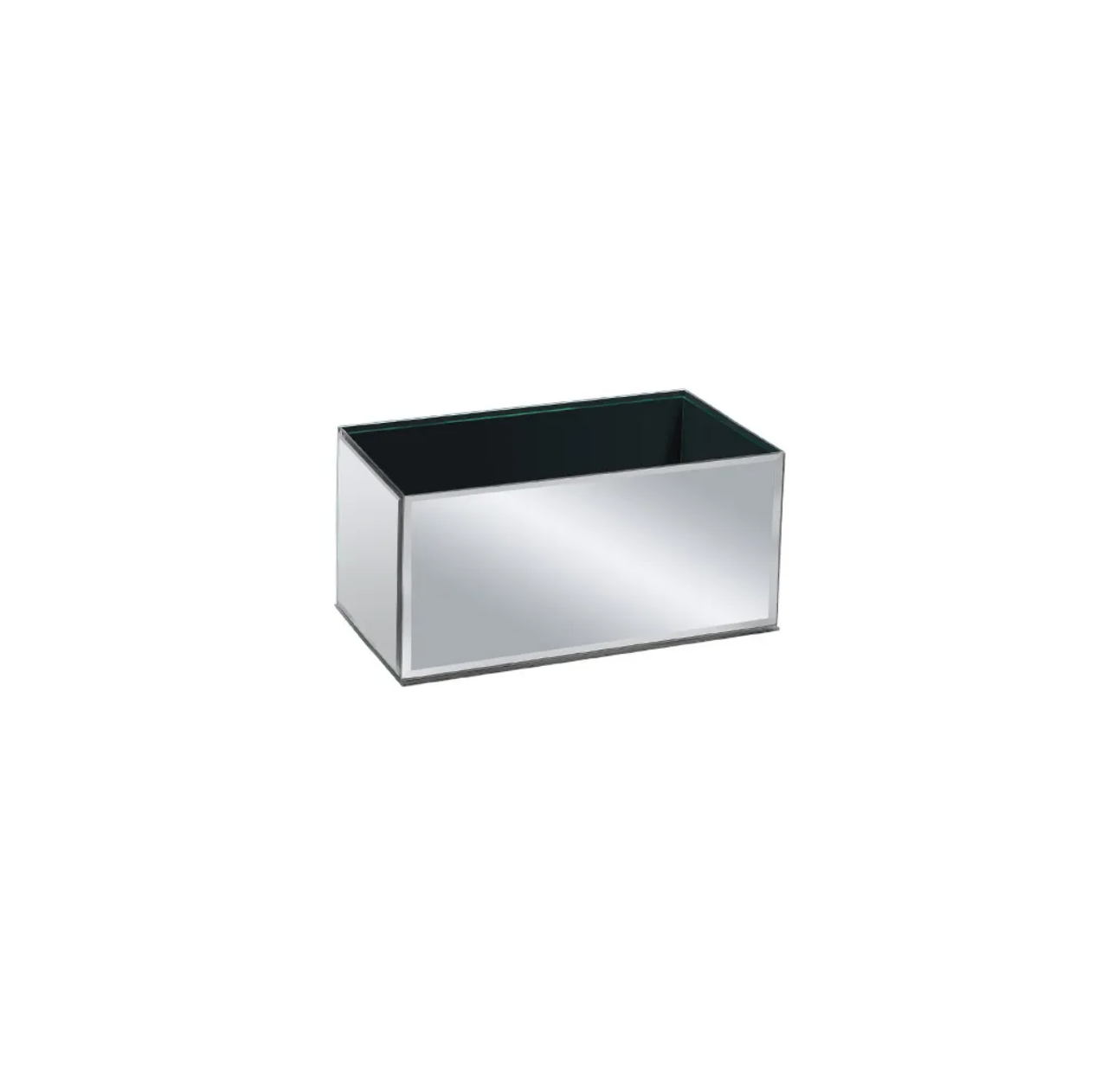 MIRROR RECTANGLE VASE - 6" × 12" × 6" - Silver Mirror - 6-Piece per Pack