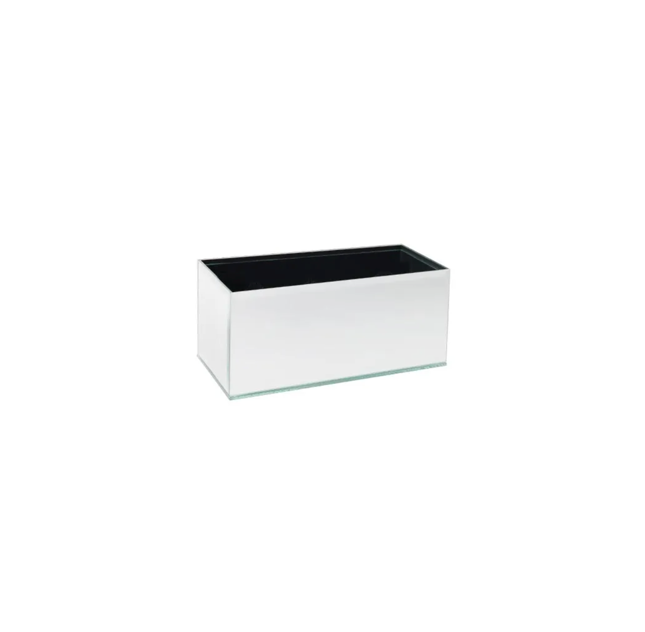 MIRROR RECTANGLE VASE - 6" × 12" × 6" - White Mirror - 6-Piece per Pack