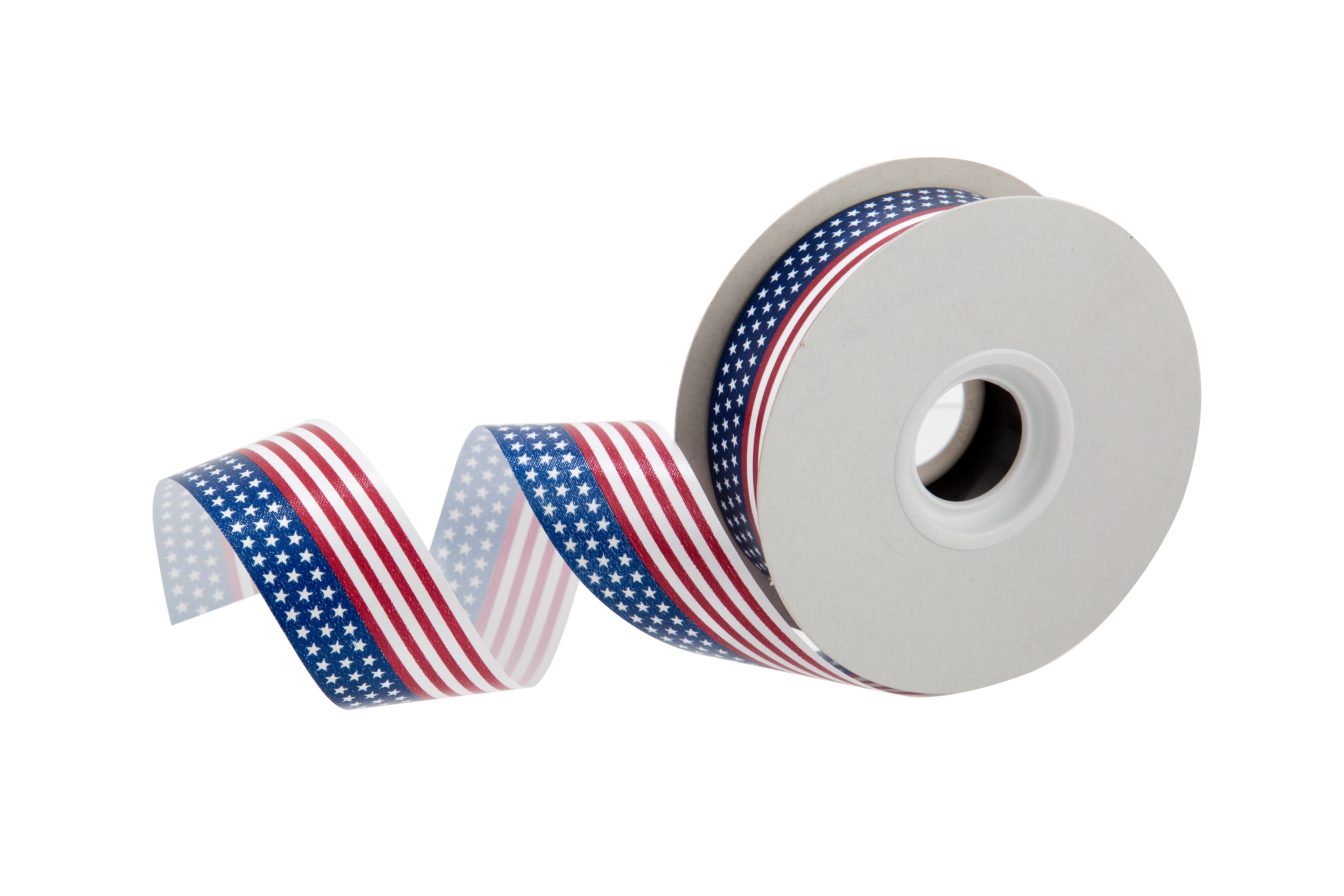 FLAG PATTERN POLY RIBBON | 50-Yards per Roll - 1 3/8"