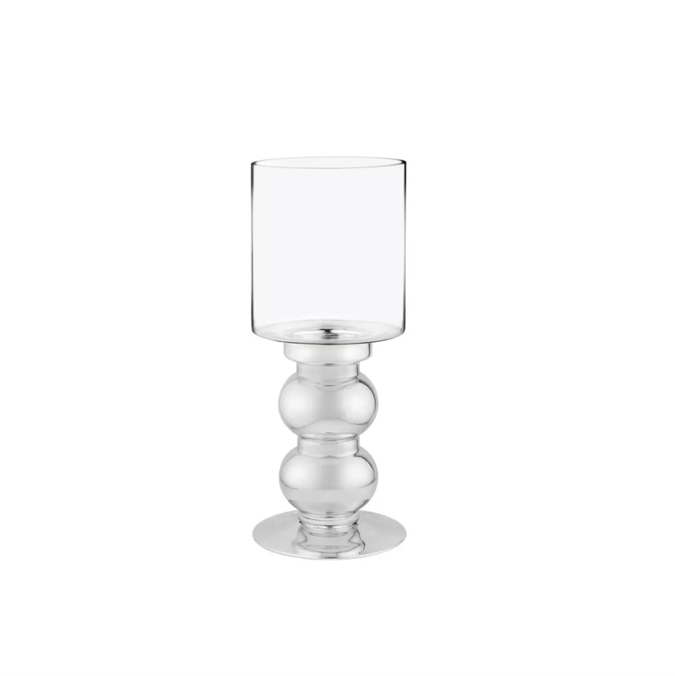RIPPLE CANDLE HOLDER - 5" × 12" - Silver