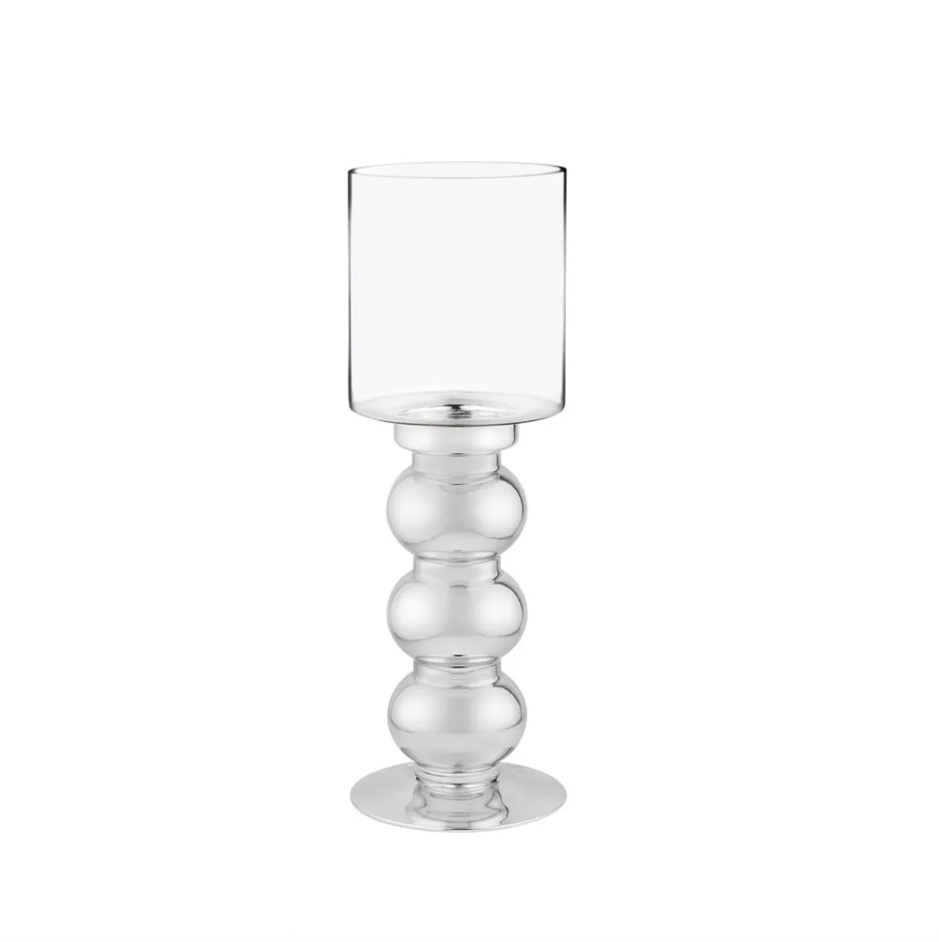 RIPPLE CANDLE HOLDER - 5" × 14" - Silver