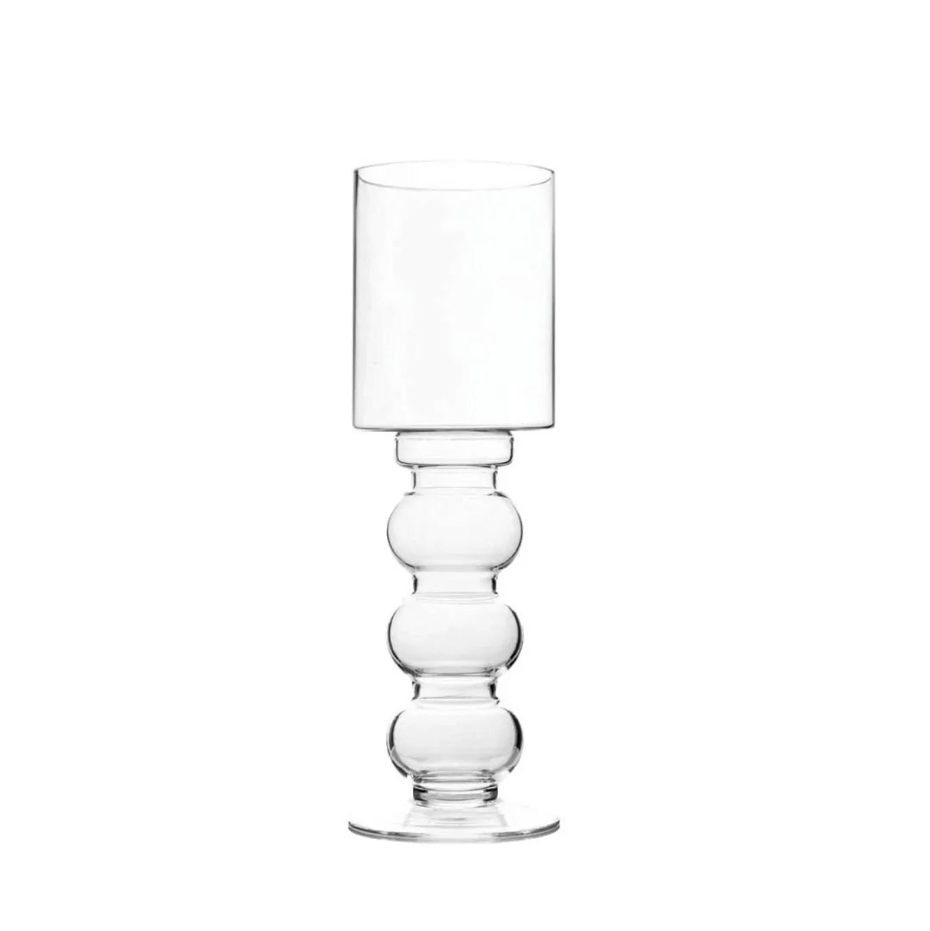 RIPPLE CANDLE HOLDER - 5" × 14" - Clear