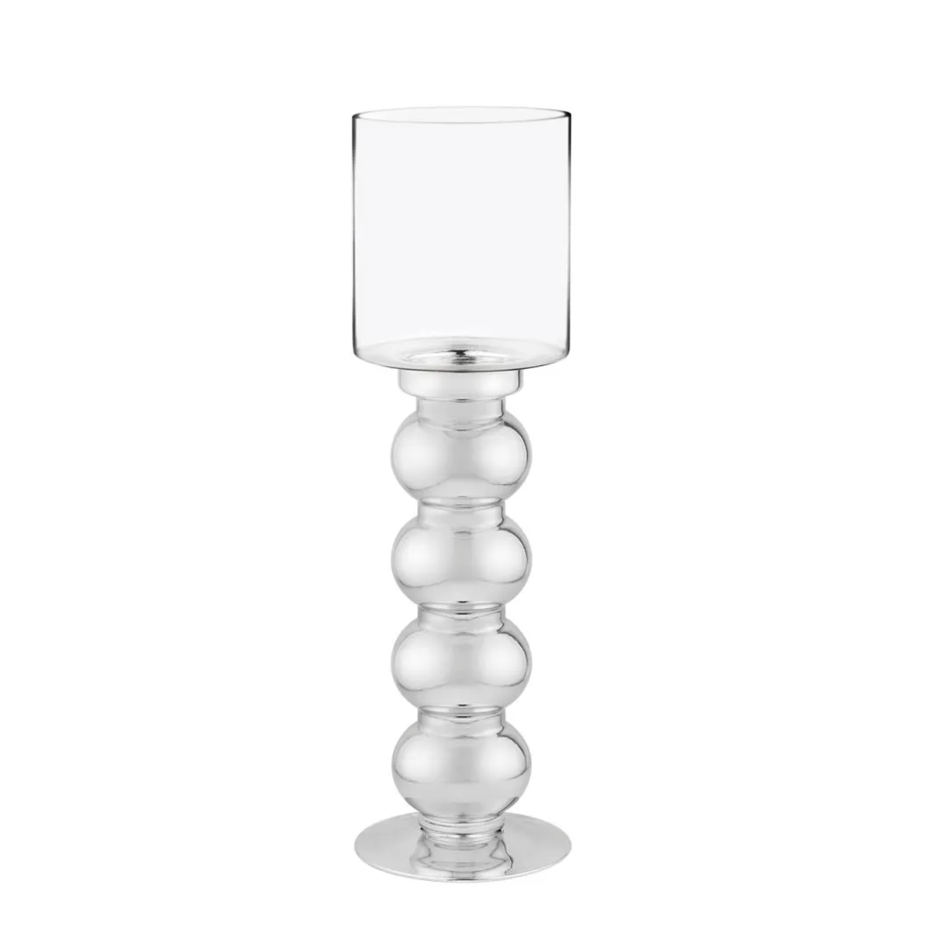 RIPPLE CANDLE HOLDER - 5" × 18" - Silver