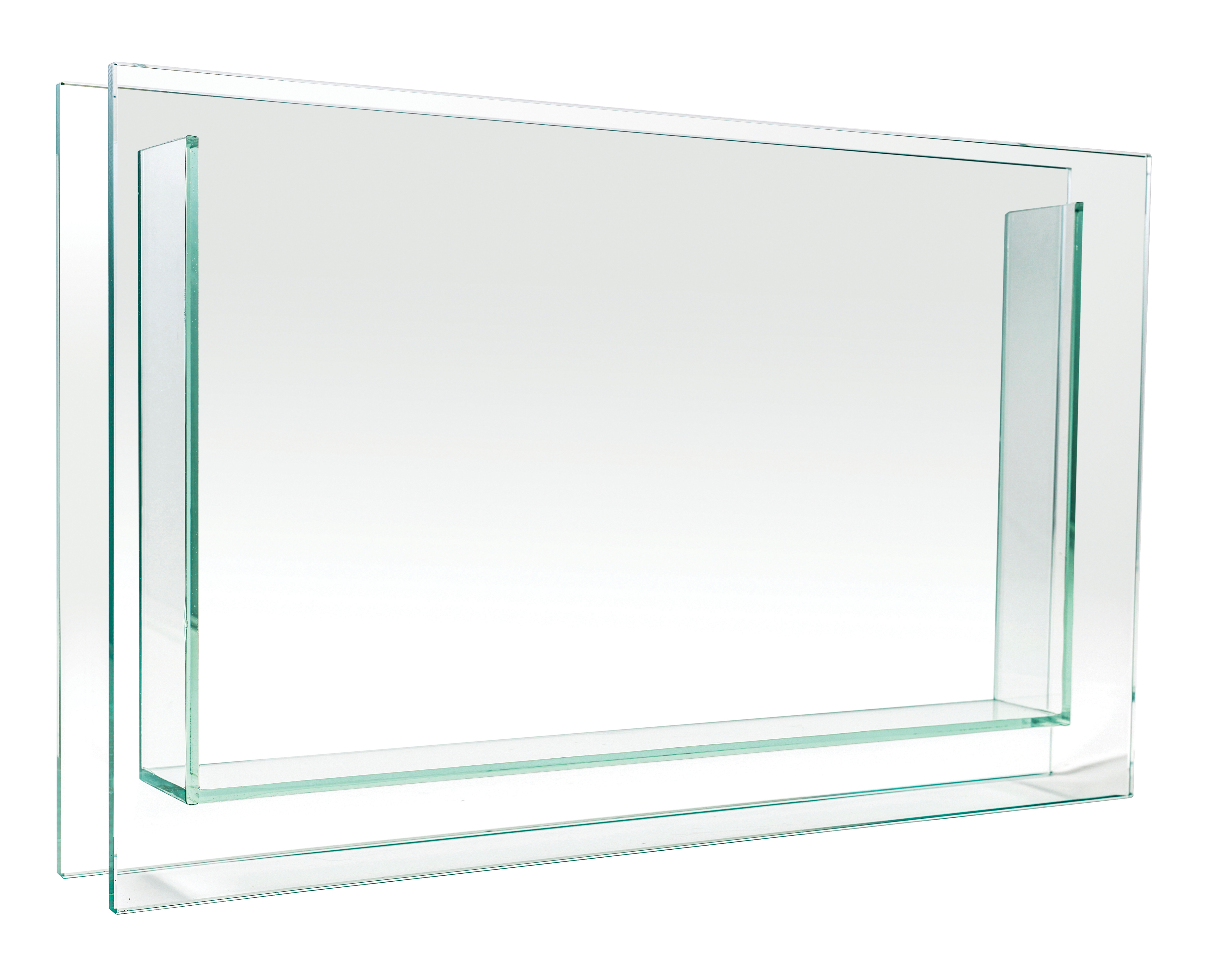 SQUARE PLATE GLASS VASE - 18" × 2" × 18" - 3-Piece per Pack