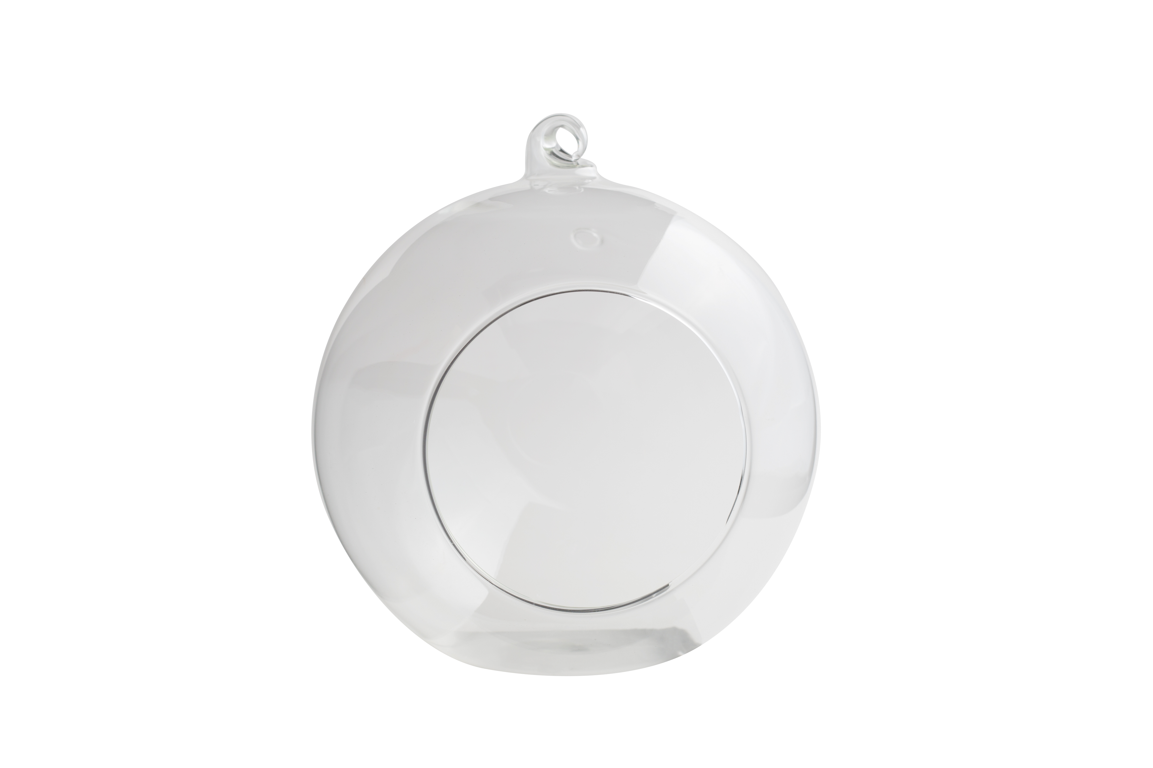 HANGING GLASS CANDLE HOLDER - 5.5" - Clear