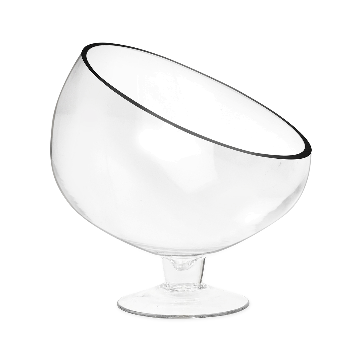 SLANTED GLASS PEDESTAL BOWL