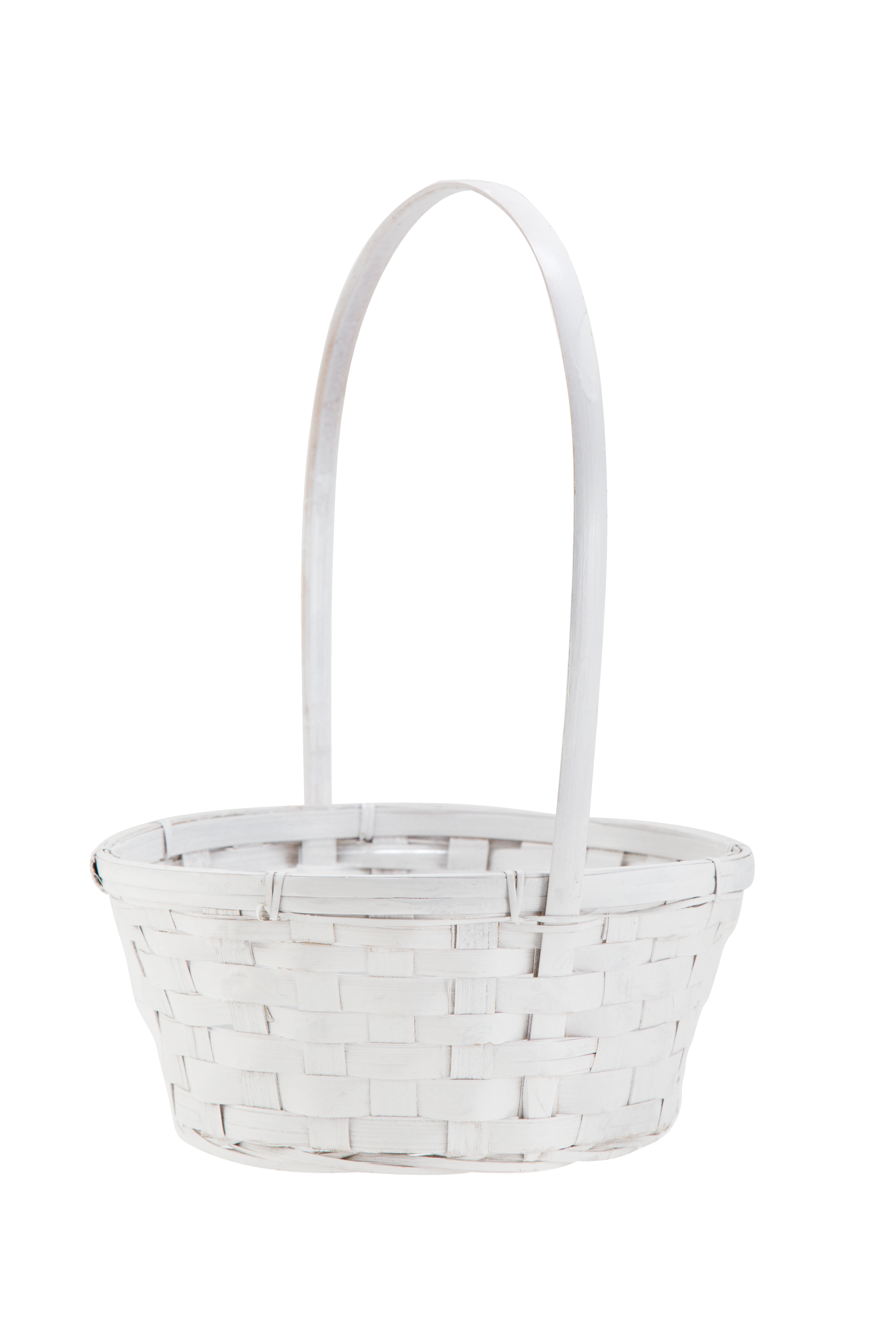 ROUND HANDLED BASKET WITH LINER - 8" - White