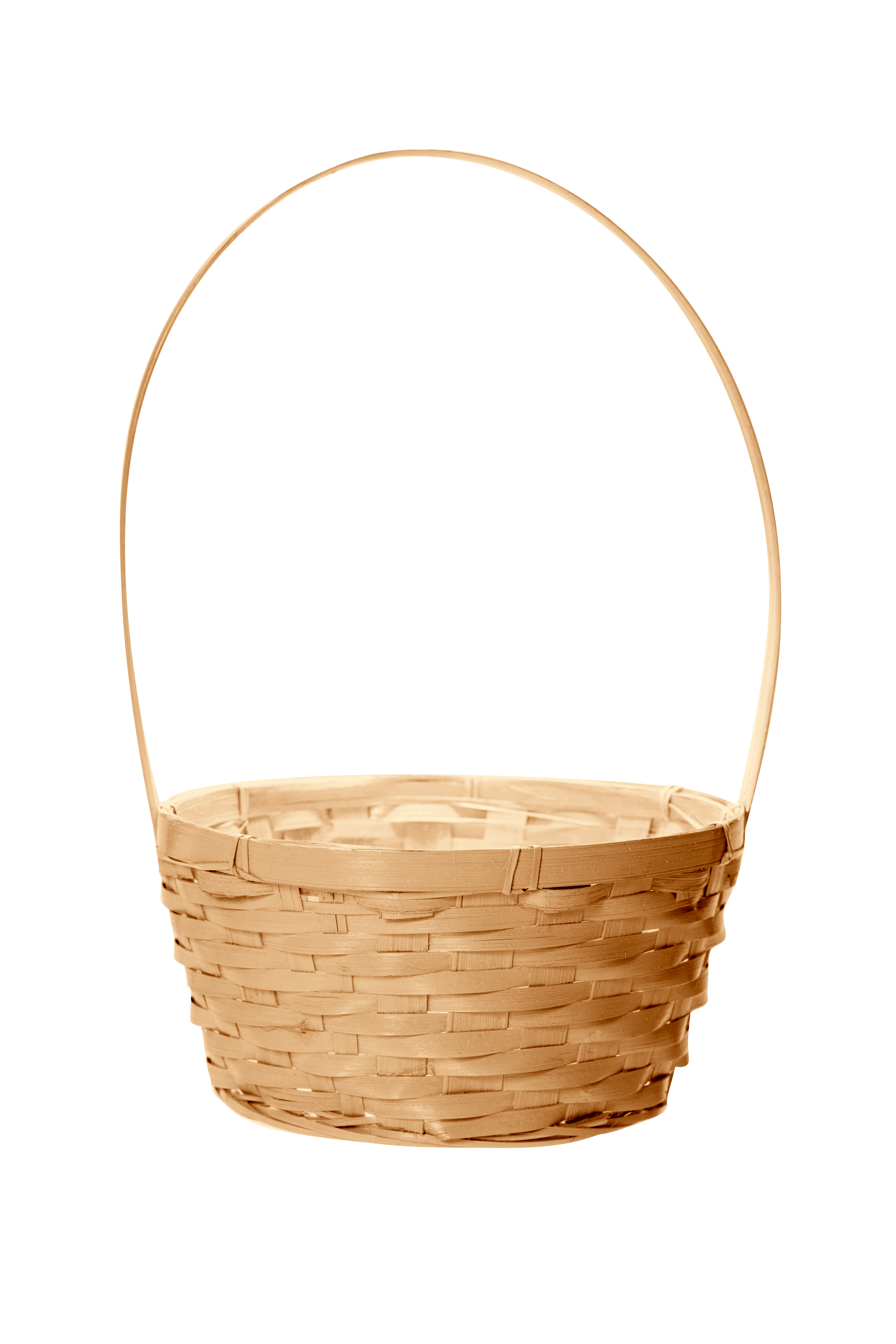 ROUND HANDLED BASKET WITH LINER - 10" - Natural