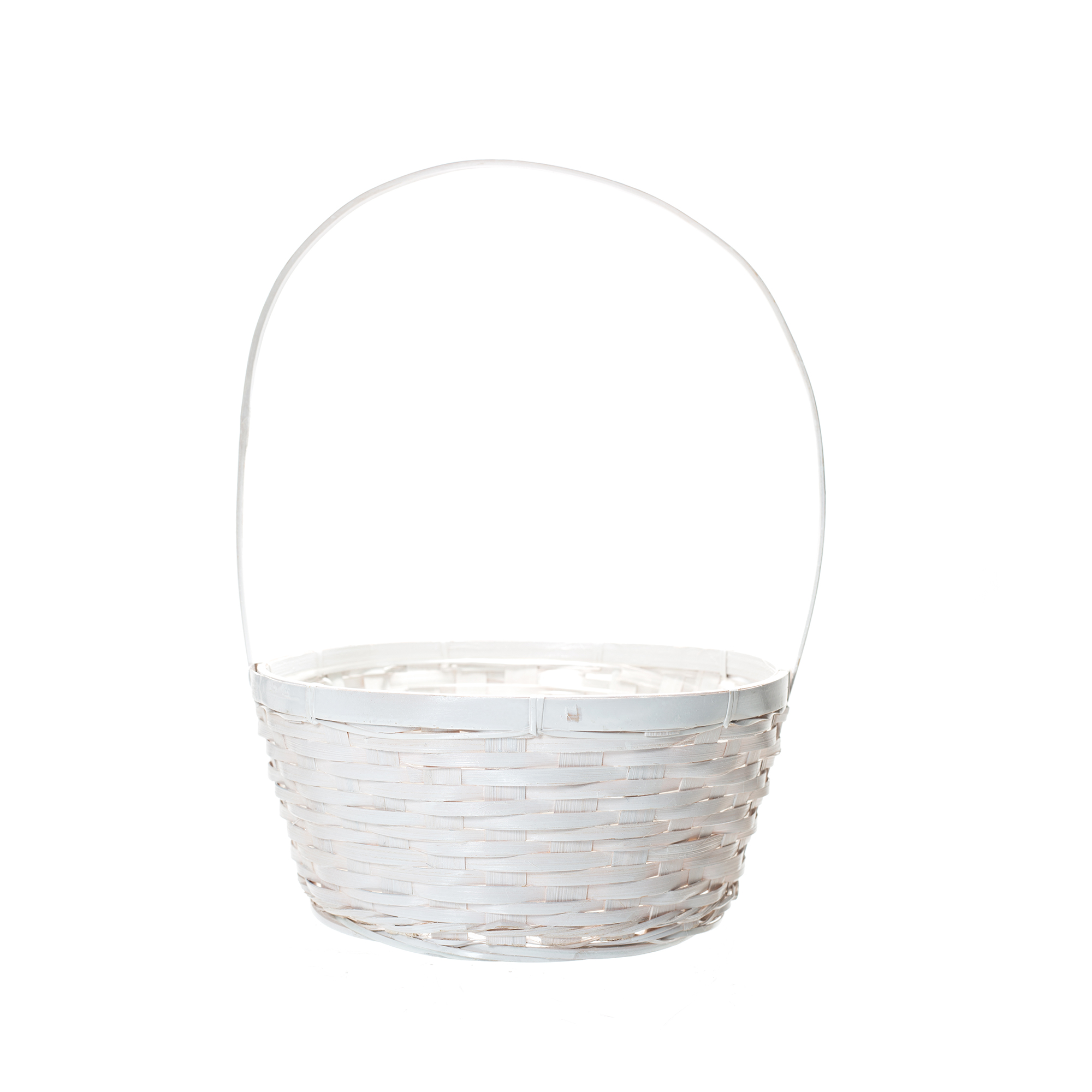 ROUND HANDLED BASKET WITH LINER - 10" - White