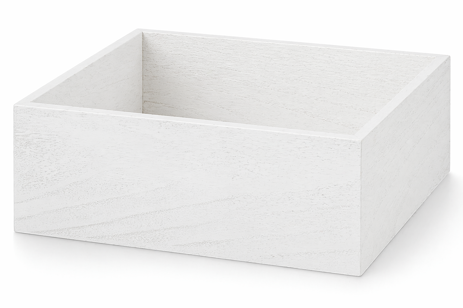 WOODEN FLORAL BOX - 10" × 10" × 4" - White