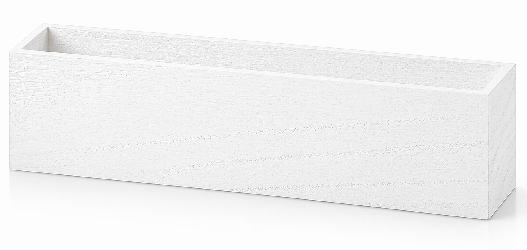 WOODEN FLORAL BOX - 16" × 4" × 6" - White