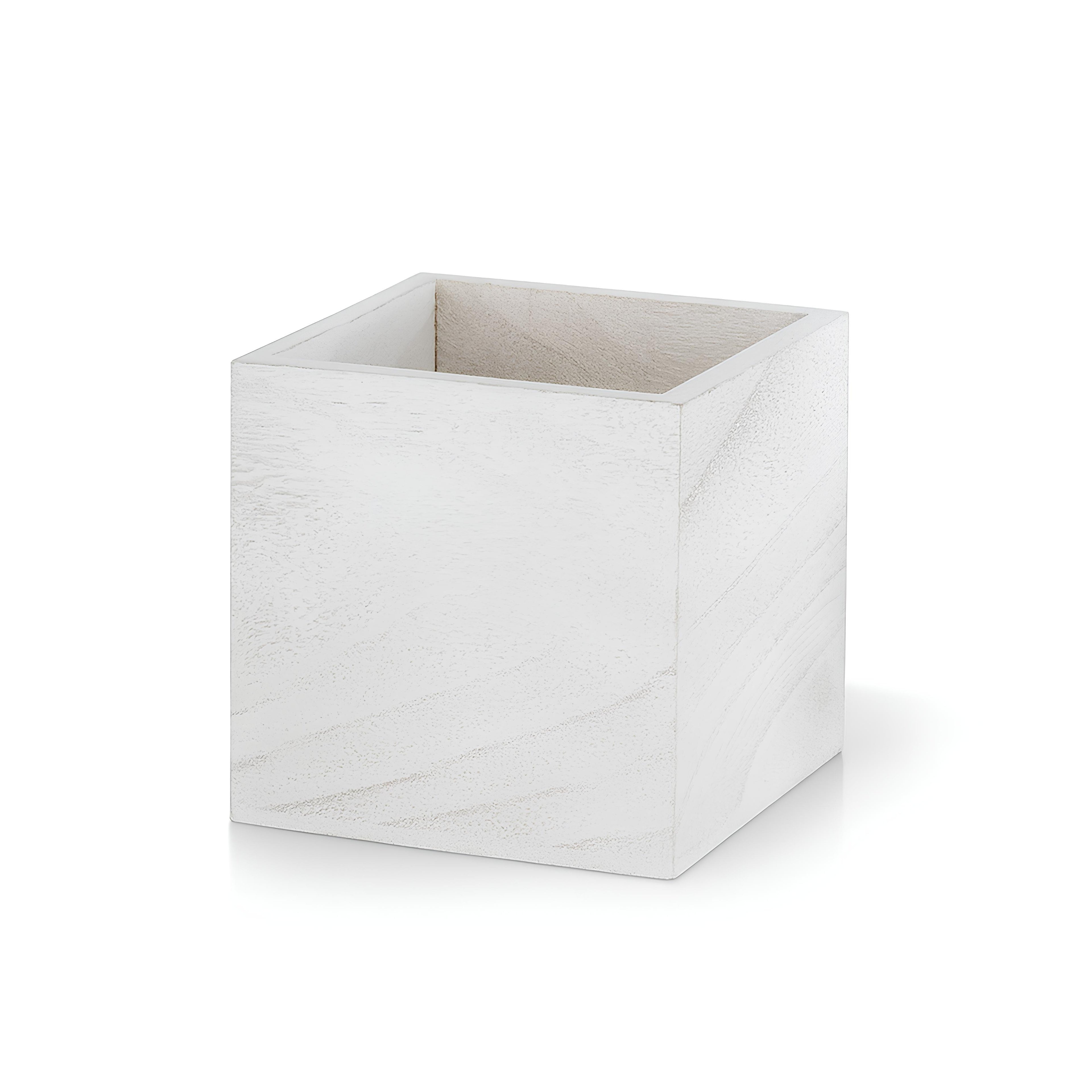 WOODEN FLORAL BOX - 5" × 5" × 5" - White