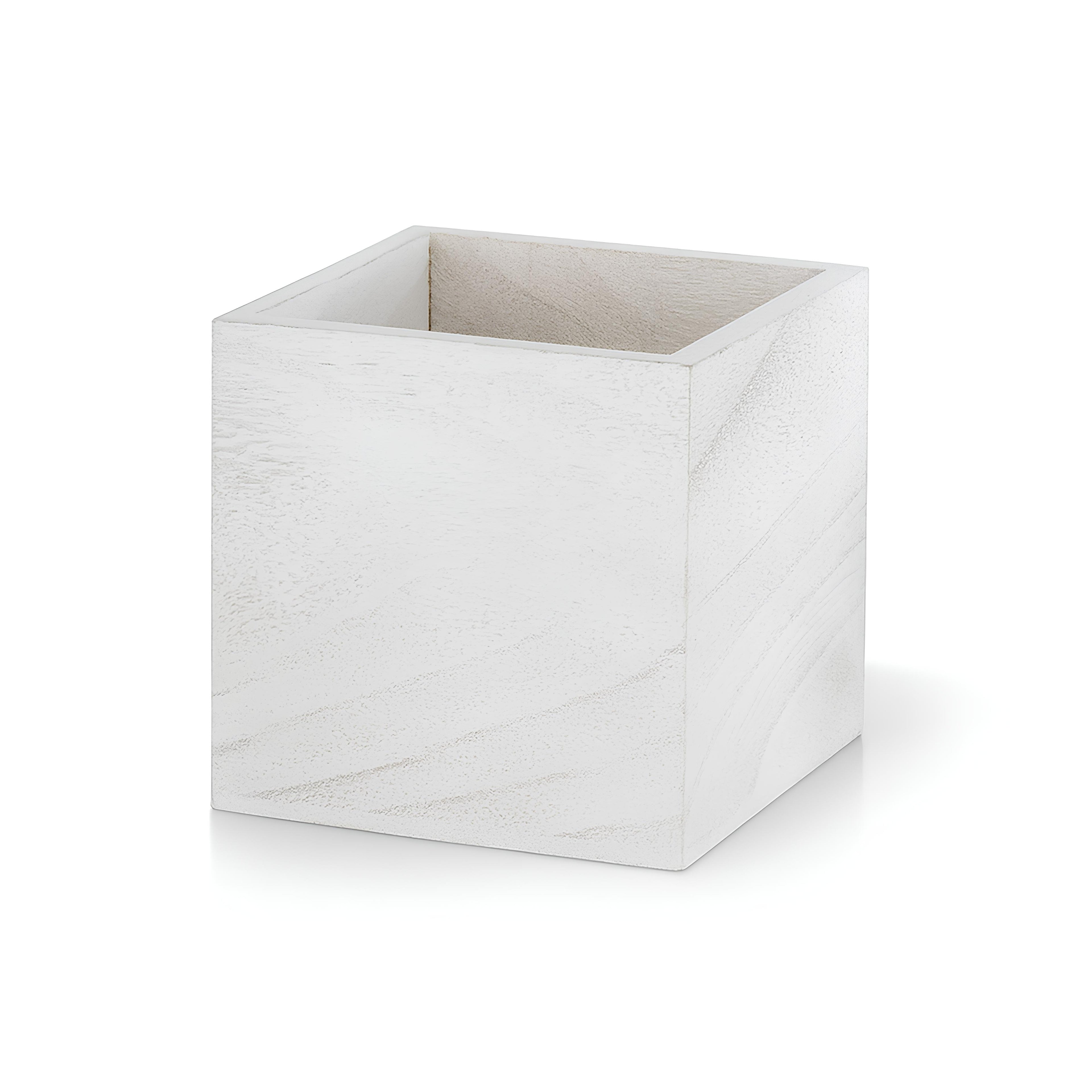 WOODEN FLORAL BOX - 6" × 6" × 6" - White