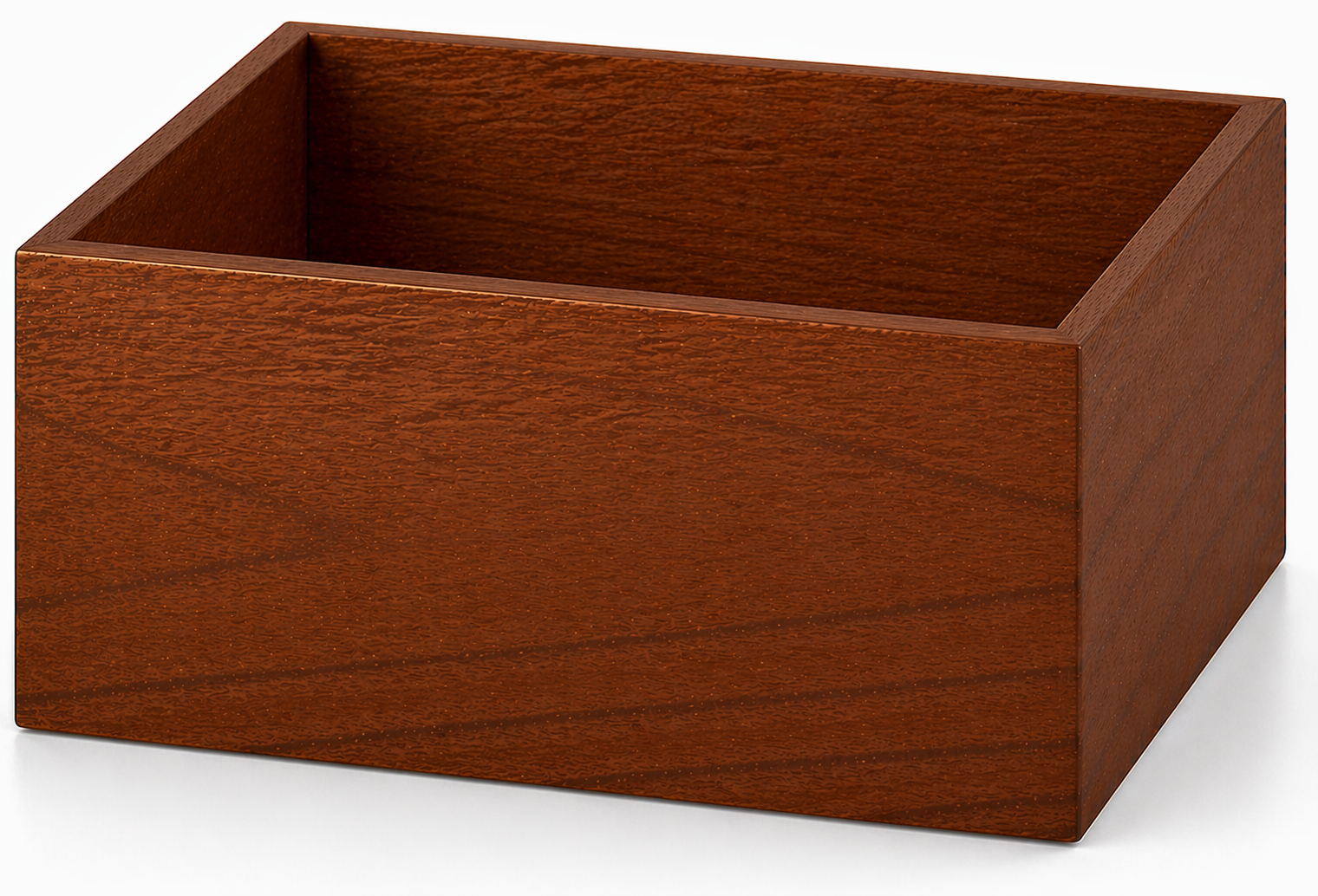 WOODEN FLORAL BOX - 8" × 8" × 4" - Brown
