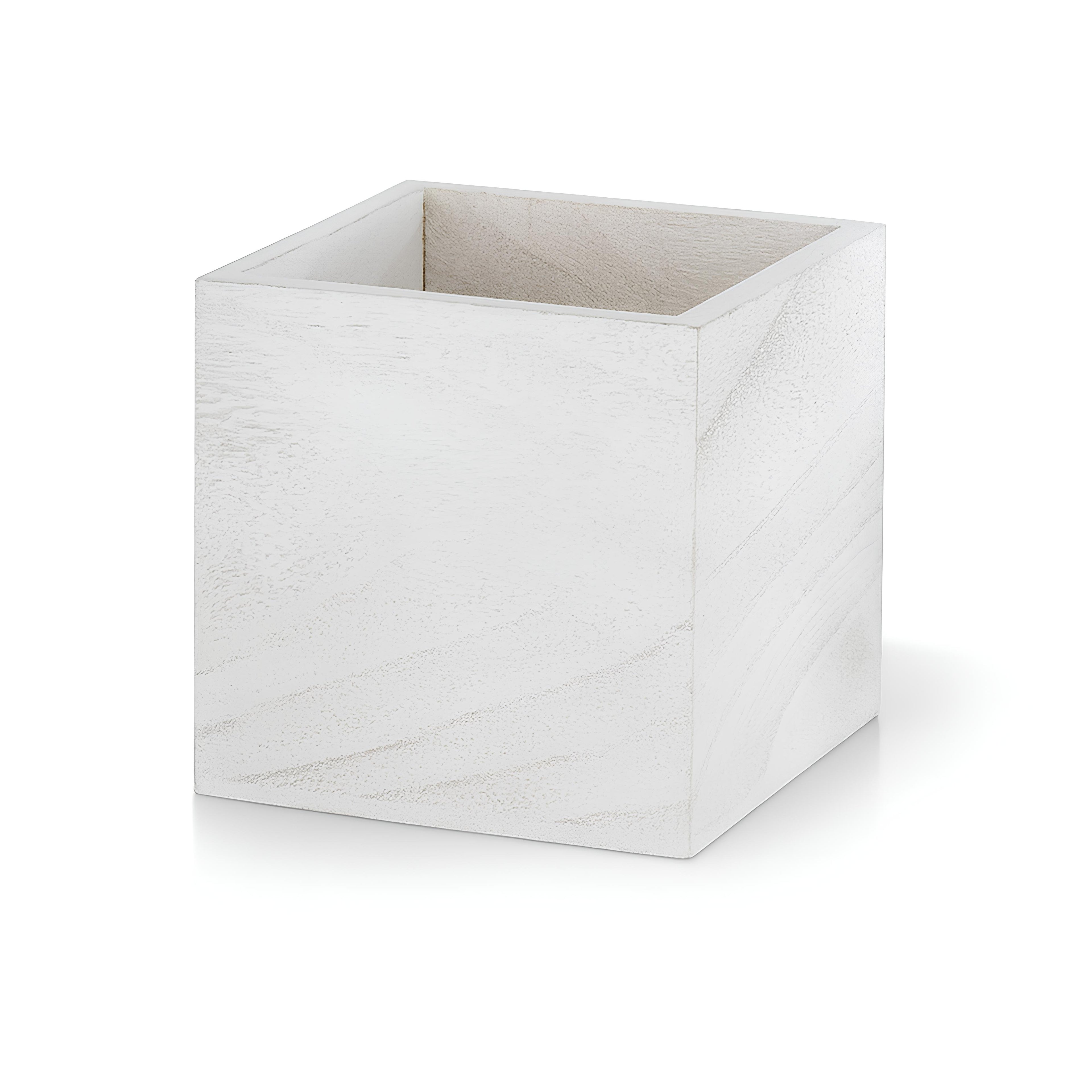 WOODEN FLORAL BOX - 8" × 8" × 8" - White